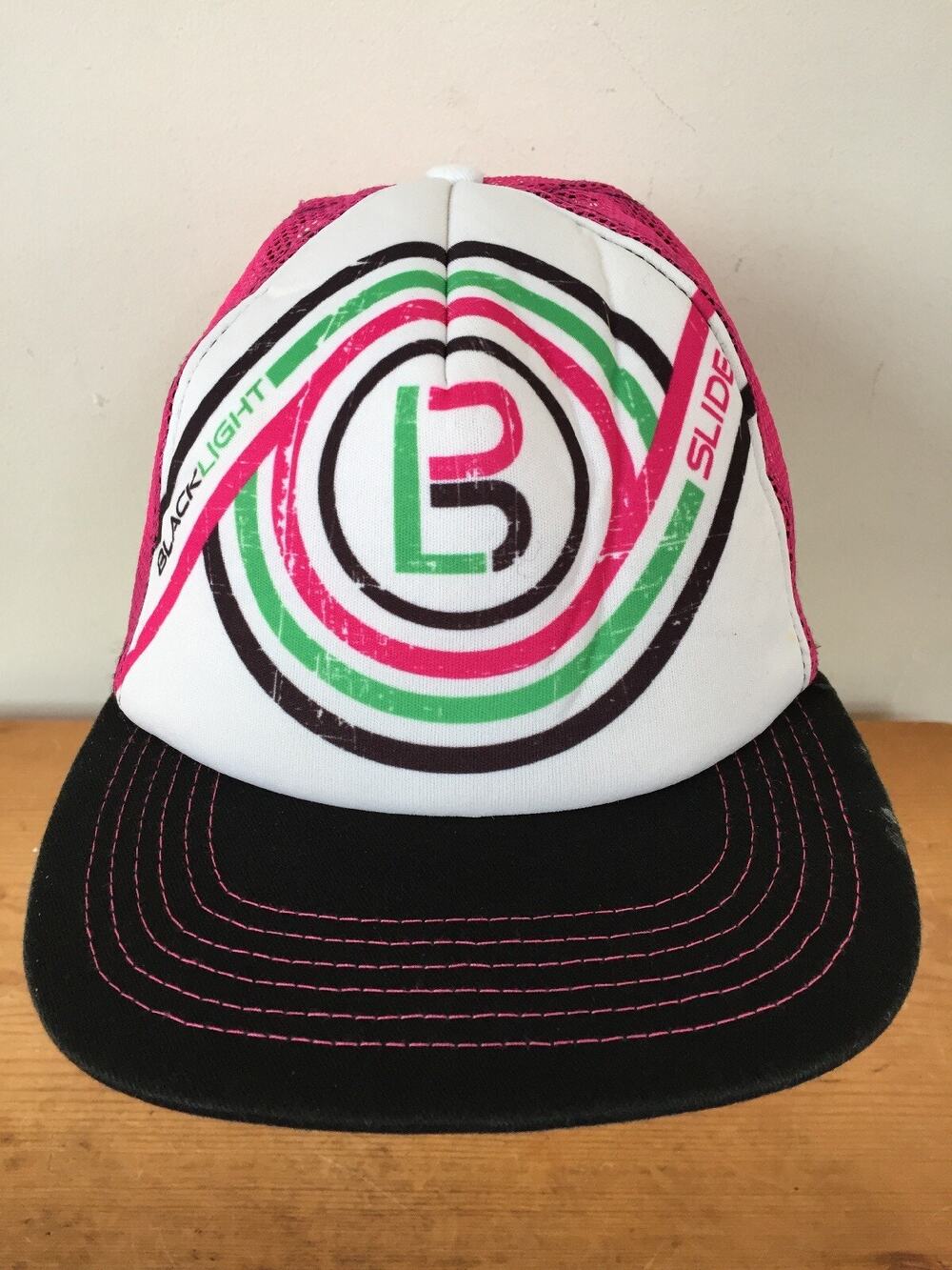 Blacklight Slide Neon Pink Black Phoenix Arizona Adjustable Hipster Trucker Hat